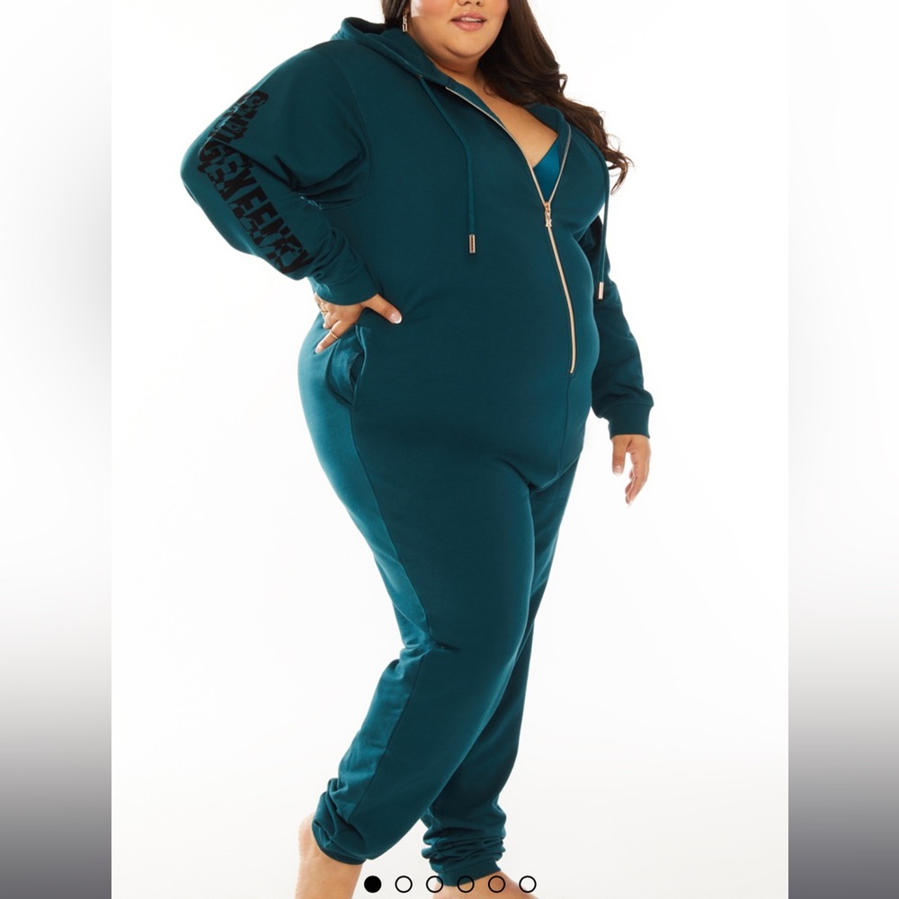 Savage X Fenty Forever Savage Showgirl Hooded Onesie- 2x- Hunter Green